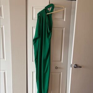 Elegant Green Halter Dress